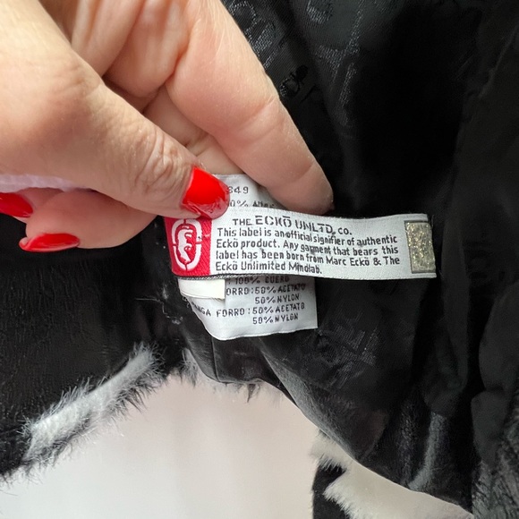 Marc Ecco faux fur houndstooth jacket size medium - Picture 7 of 12